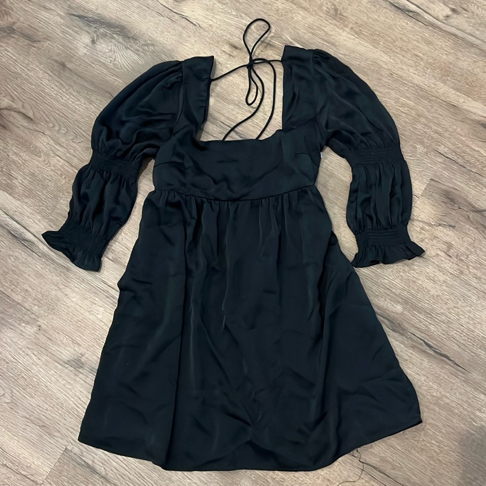 Le Lis Black Satin Dress